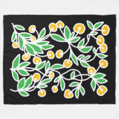 Gele en groene krabbel fleece deken (Voorkant (Horizontaal))
