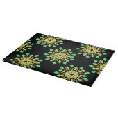 Gele en groene neon bloem snijplank (Hoek)