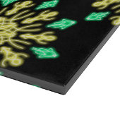 Gele en groene neon bloem snijplank (Hoek)