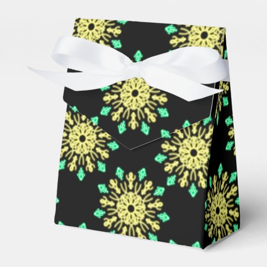 Gele en groene neonbloem bedankdoosjes (Voorkant Zijde)