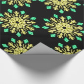 Gele en groene neonbloem cadeaupapier (Hoek)