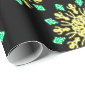 Gele en groene neonbloem cadeaupapier (Rol Hoek)