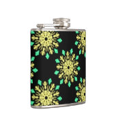 Gele en groene neonbloem heupfles (Rechts)