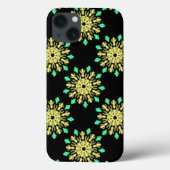 Gele en groene neonbloem Hoesje-Mate iPhone case (Achterkant)