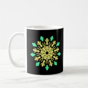 Gele en groene neonbloem koffiemok