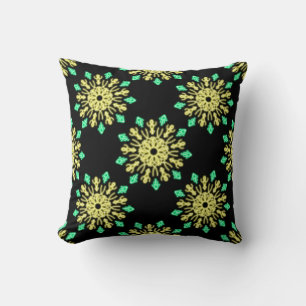 Gele en groene neonbloem kussen