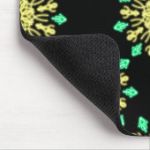 Gele en groene neonbloem muismat (Hoek)