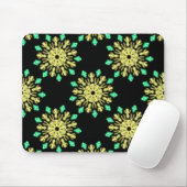 Gele en groene neonbloem muismat (Met muis)