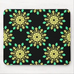 Gele en groene neonbloem muismat