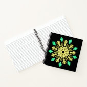 Gele en groene neonbloem notitieboek (Binnen)