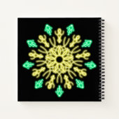 Gele en groene neonbloem notitieboek (Achterkant)