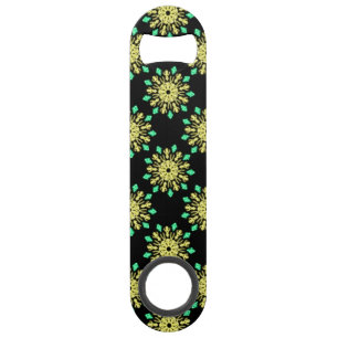 Gele en groene neonbloem speed flessenopener