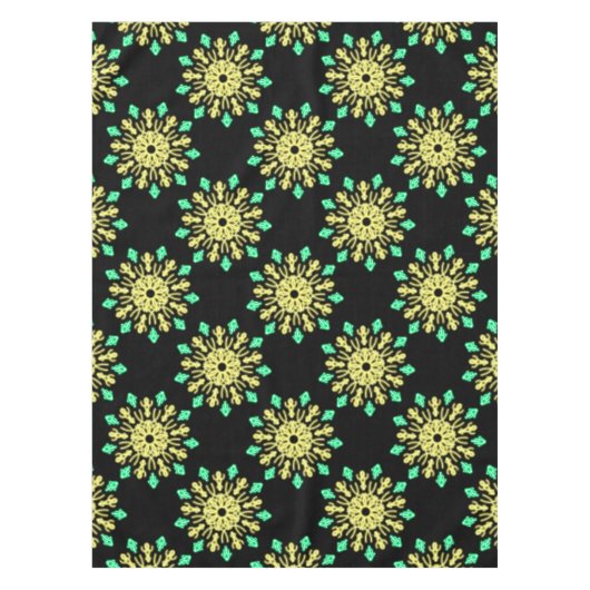 Gele en groene neonbloem tafelkleed (Voorkant)