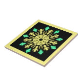 Gele en groene neonbloem tegeltje (Zijkant)