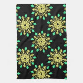 Gele en groene neonbloem theedoek (Verticaal)