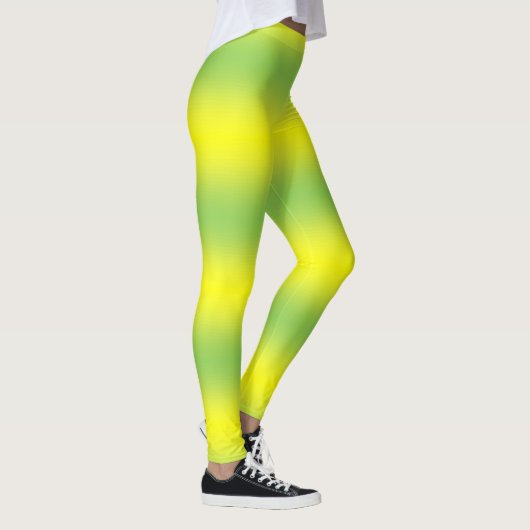 Gele en groene pastelkleurige lange leggings (Rechts)