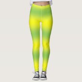 Gele en groene pastelkleurige lange leggings (Voorkant)