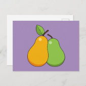 Gele en groene peren briefkaart (Voorkant / Achterkant)