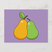 Gele en groene peren briefkaart (Voorkant)