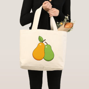 Gele en groene peren grote tote bag