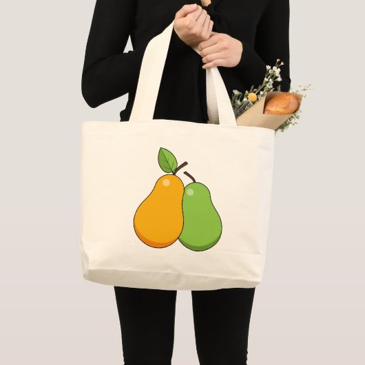 Gele en groene peren grote tote bag (Voorkant (product))