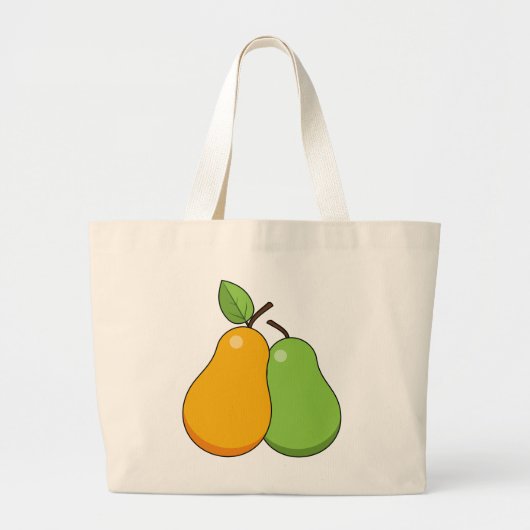 Gele en groene peren grote tote bag (Voorkant)