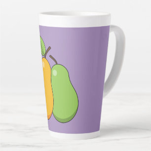 Gele en groene peren latte mok