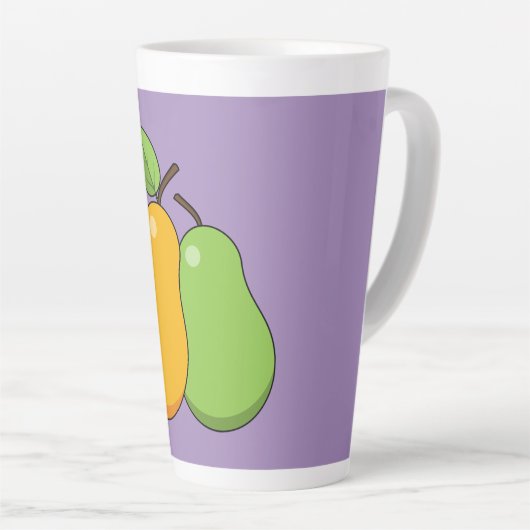 Gele en groene peren latte mok (Rechterhoek)