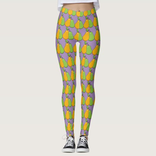Gele en groene peren leggings (Voorkant)