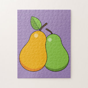 Gele en groene peren legpuzzel