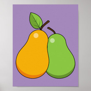Gele en groene peren poster