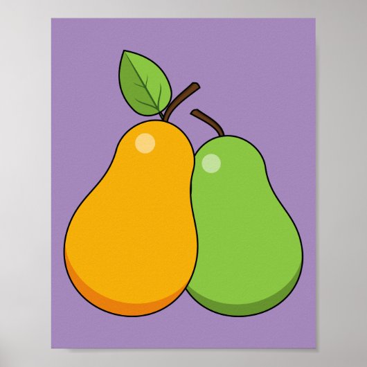 Gele en groene peren poster (Voorkant)
