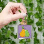 Gele en groene peren sleutelhanger (Hand)