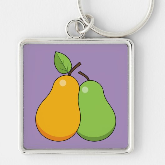 Gele en groene peren sleutelhanger (Voorkant)
