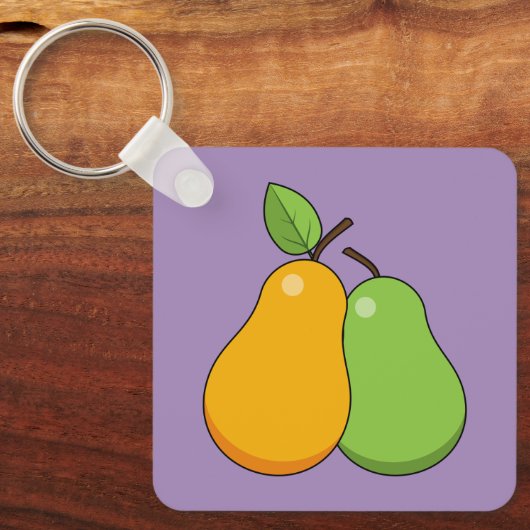 Gele en groene peren sleutelhanger (Voorkant)