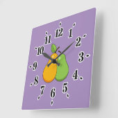 Gele en groene peren vierkante klok (Hoek)