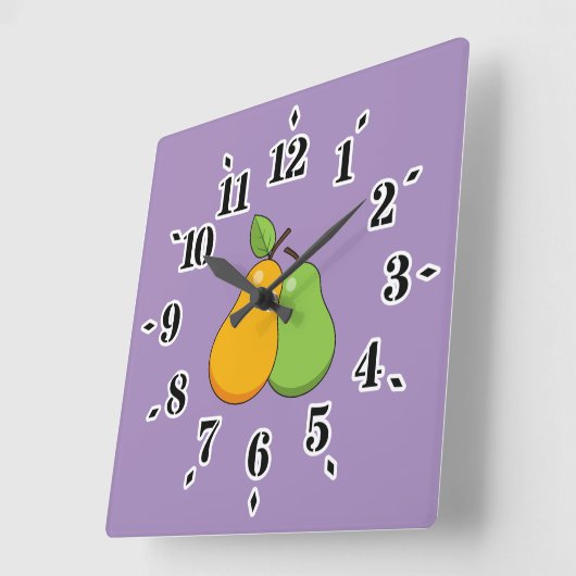 Gele en groene peren vierkante klok (Hoek)