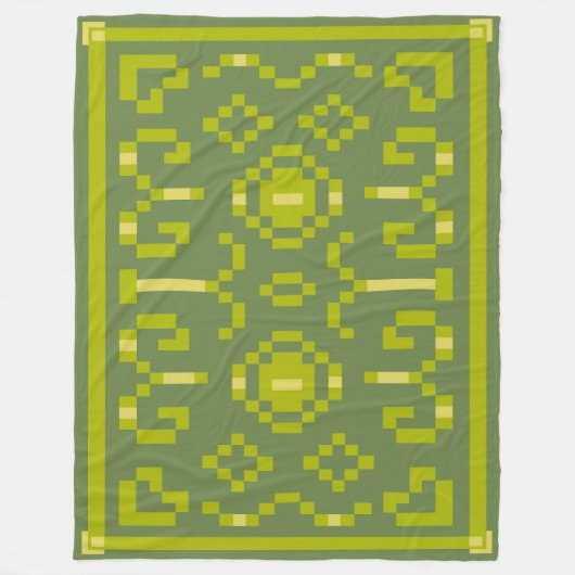Gele en groene pixels spelen geometrische vormen a fleece deken (Voorkant)