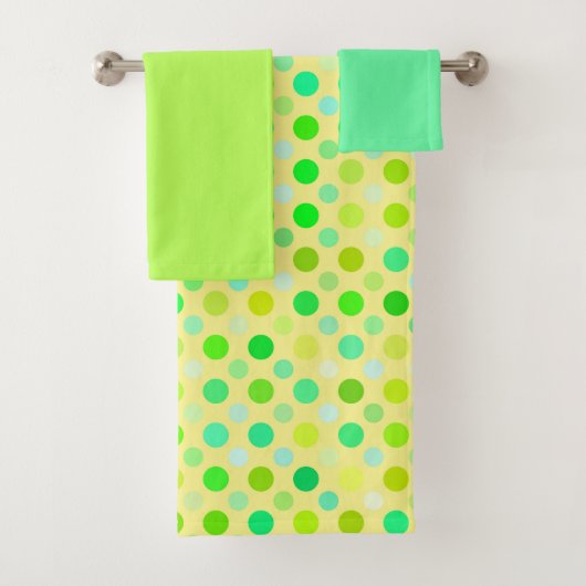 gele en groene polka - stippen bad handdoek (Insitu)