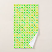 gele en groene polka - stippen bad handdoek (Handdoek)