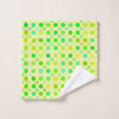 gele en groene polka - stippen bad handdoek (Wasdoekje)