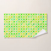 gele en groene polka - stippen bad handdoek (Handdoek)