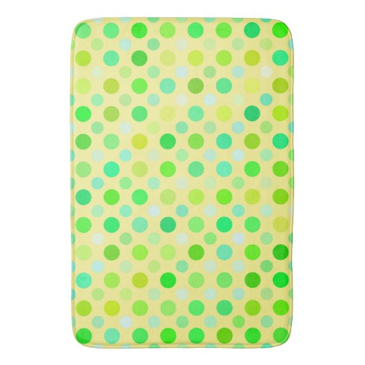 gele en groene polka - stippen badmat (Voorkant Verticaal)