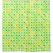 gele en groene polka - stippen douchegordijn (Voorkant)