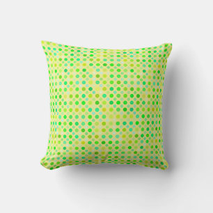 gele en groene polka - stippen kussen