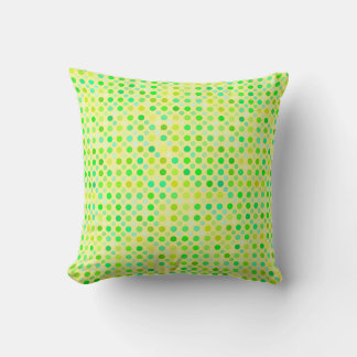 gele en groene polka - stippen kussen