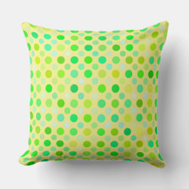 gele en groene polka - stippen kussen