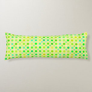 gele en groene polka - stippen lichaamskussen