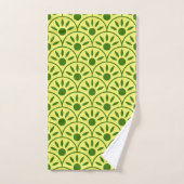 Gele en groene printkeuzeknop bad handdoek (Handdoek)