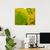 Gele en groene redbud-bladeren poster (Thuiskantoor)